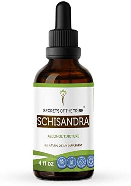 Secrets of the Tribe Schisandra Tincture Alcohol Extract, Schisandra (Schisandra Chinensis) Dried Berry (4 FL OZ)