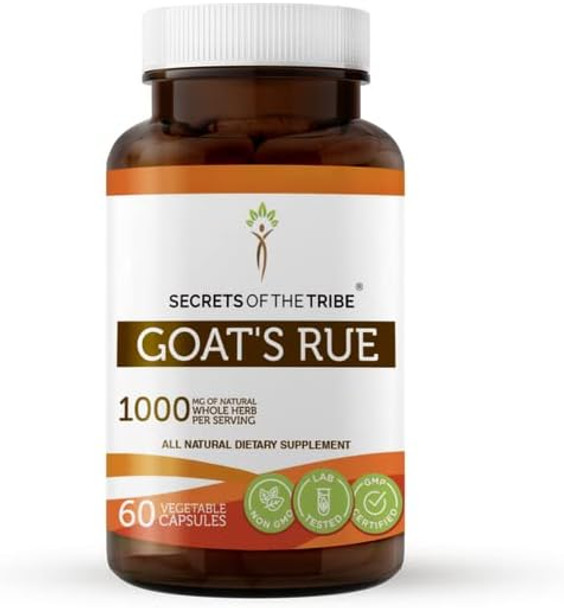 Secrets of the Tribe Goat's Rue 60 Capsules, Made with Vegetable Capsules and Goat's Rue (Galega officinalis) Dried Herb (60 Capsules)