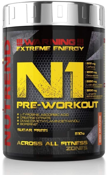 Nutrend N1 Pre-Workout, Red Orange - 510g