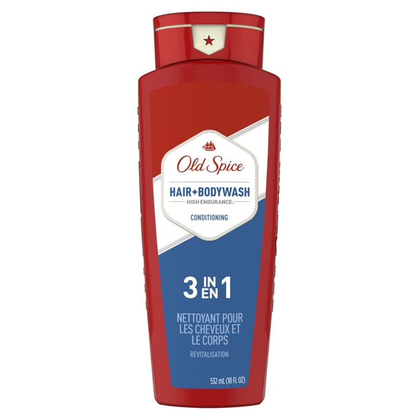 Old Spice High Endurance Conditioning Hair and Body Wash 18 Fl Oz, Pack of 2