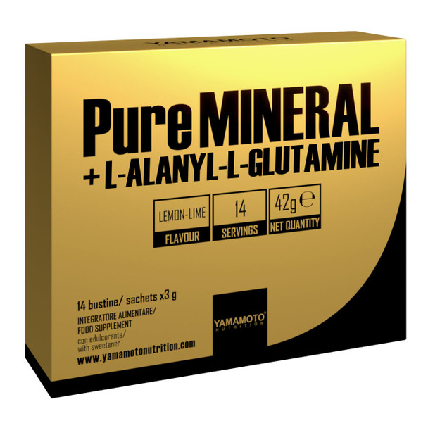 Yamamoto Nutrition PureMineral + L-Alanyl-L-Glutamine, Lemon Lime - 14 x 3g