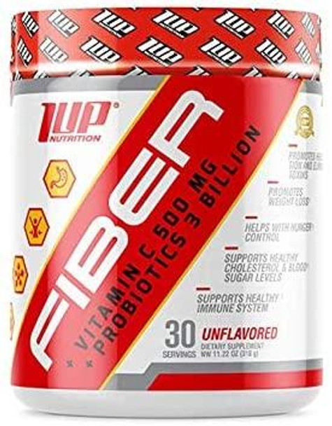 1Up Nutrition Fiber + Vitamin C + Probiotics, Unflavoured - 318g