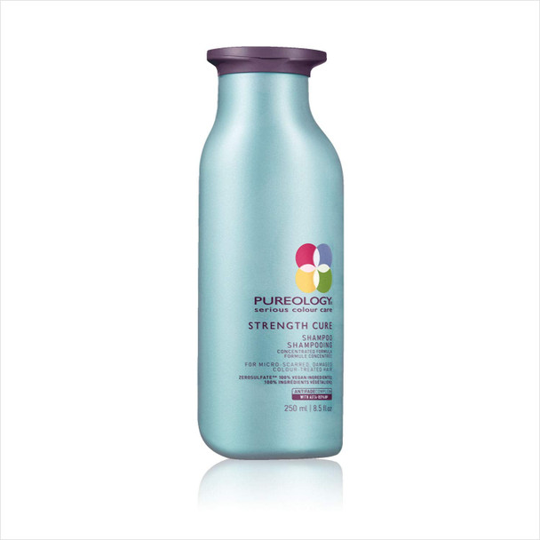 Pureology Strength Cure Strengthening Shampoo | For Damaged, Color Treated Hair | Sulfate-Free | Vegan |