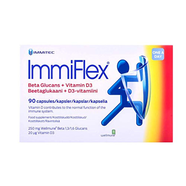 Immiflex Wellmune Beta Glucan + Vitamin D3 Vegetable 90 Capsules