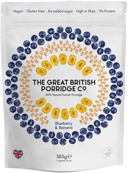 The Great British Porridge Co Blueberry & Banana Porridge 385g