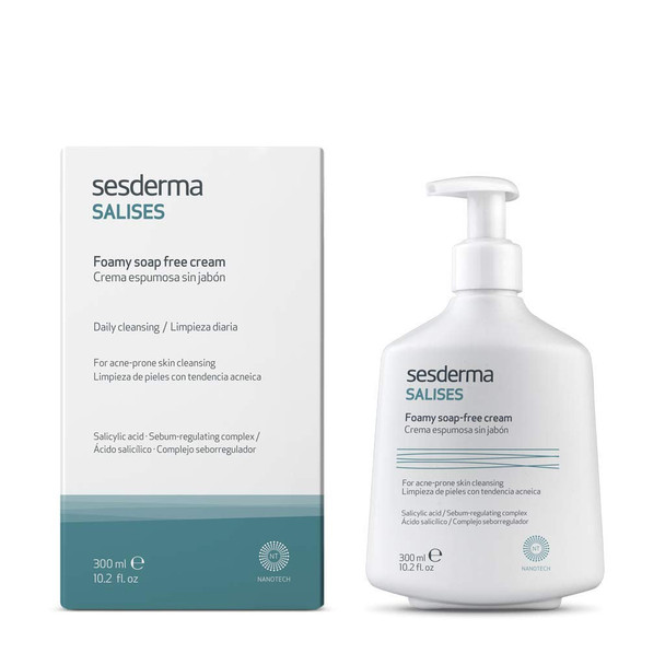 Sesderma SALISES Foamy Soap-free Cream Acne-prone and Oily skin Cleansing 10.2 fl. Oz