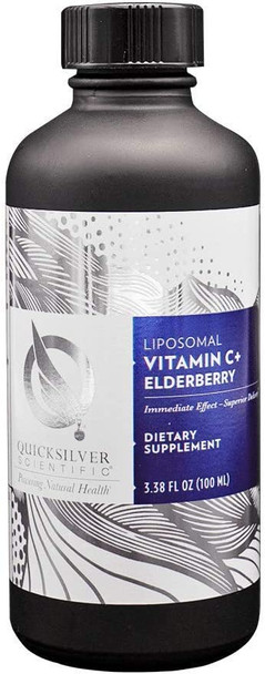 Quicksilver Scientific Immune Support Duo with Liposomal Vitamin C + Elderberry Supplement (3.38 oz) + NanoEmulsified D3K2 Supplement (1.7 oz) - Immune/Cardiovascular/Bone + Mood Support (2 Products)