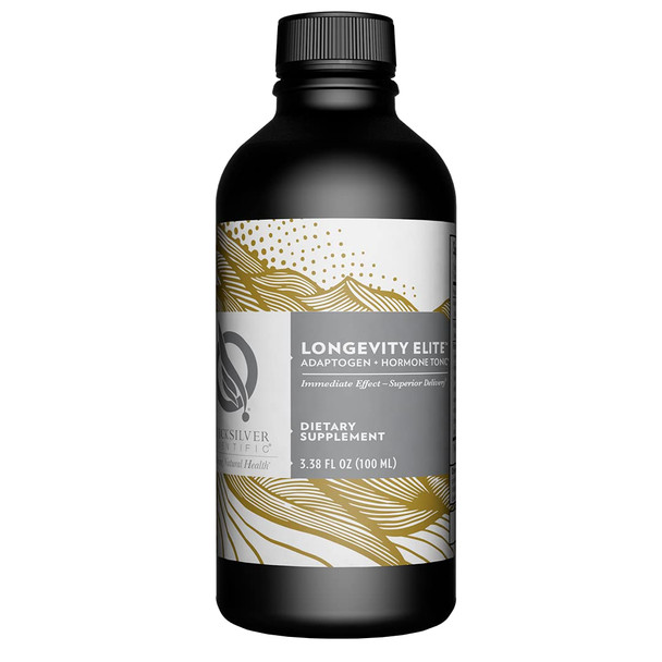 Quicksilver Scientific Longevity Elite - Liposomal Adaptogen + Pregnenolone Tonic - Herbal Supplements Designed for Age Optimization Support While Targeting AMPK, Sirtuins + Telomeres (100ml)