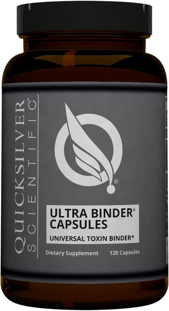 Quicksilver Scientific Ultra Binder Capsules - Activated Charcoal, Bentonite Clay Gut Health Supplement for Detox & Digestive Health - Active Cleansing Support Powder (120 Capsules)