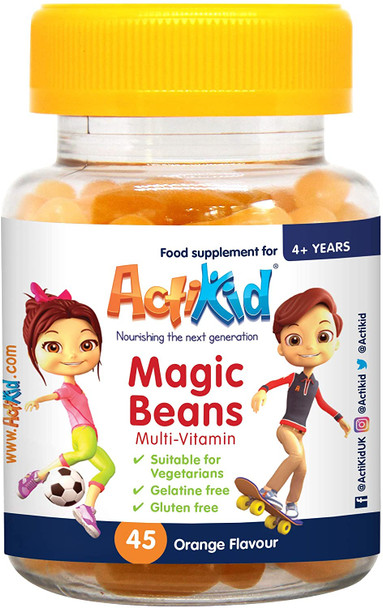 ActiKid Magic Beans Multi-Vitamin, Orange - 45 gummies