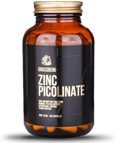 Grassberg Zinc Picolinate, 15mg - 180 caps