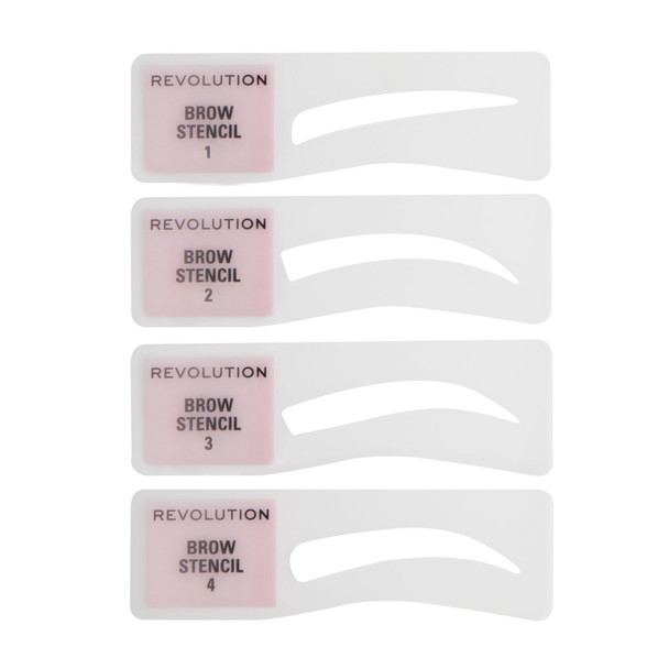 Makeup Revolution Brow Powder Stamp & Stencil Kit Medium Brown