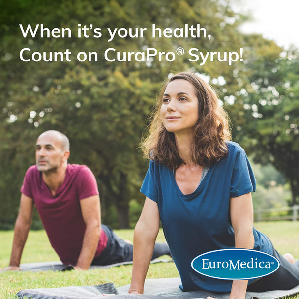 EuroMedica CuraPro Syrup - 250 mg, 8 fl. oz. - BCM-95 Curcumin in Easy-to-Swallow Liquid Form - Clinically-Studied Brain, Heart & Immune Support - Non-GMO, Vegan - 48 Servings