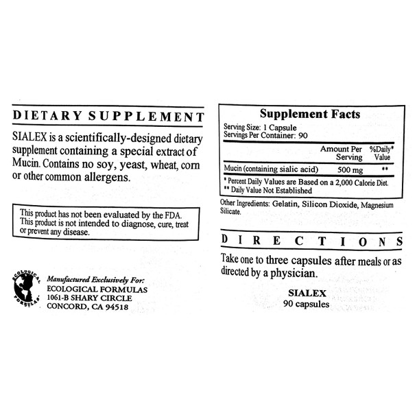 Sialex 90 Capsules - 2 Pack - Ecological Formulas/Cardiovascular Research