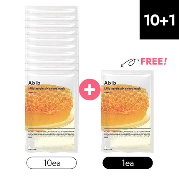 [K-MASK FIESTA] Abib Mild Acidic pH Sheet Mask #Honey Fit 10ea + 1ea