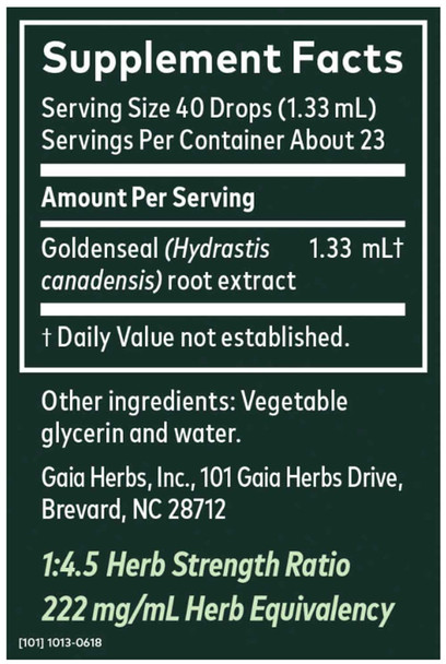 Gaia Herbs Goldenseal Root, Glycerin Based