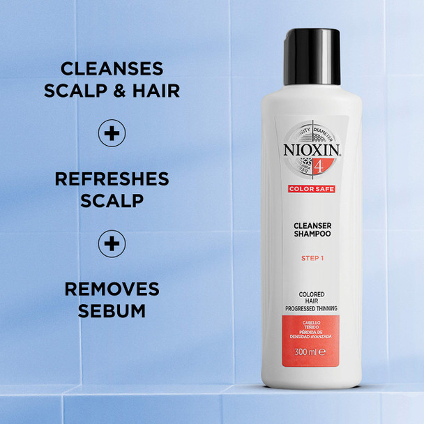 Nioxin System 4 for Color Treated Hair with Progressed Thinning Cleanser Shampoo (33.8 Ounce) and Scalp Therapy Conditioner (33.8 Ounce) Set