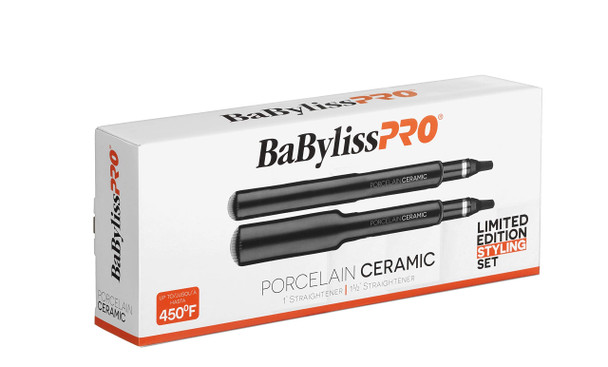 BaBylissPRO Porcelain Ceramic 1" Flat Iron & 1 1/2" Flat Iron Prepack, 1 ct.