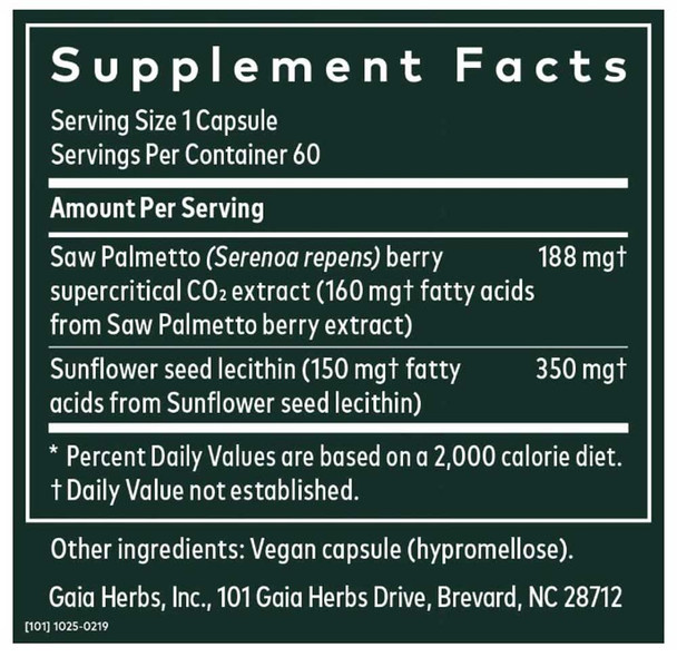 Gaia Herbs Saw Palmetto Capsules