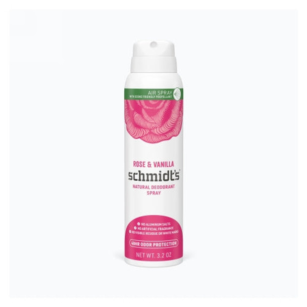 Natural Deodorant Spray Rose & Vanilla 3.2 Oz By Schmidt's Deodorant