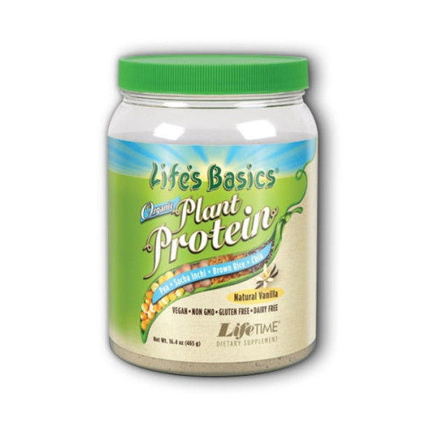 Life's Basics Organic Plant Protein Coarse Powder Vanilla, 16.4oz By Life Time Nutritional Specialties