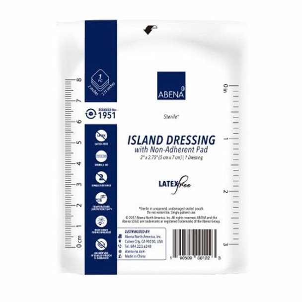 Adhesive Dressing Abena 2 X 2-3/4 Inch NonWoven Gauze Rectangle White Sterile White 50 Count By Abena
