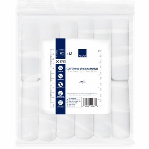 Conforming Bandage Abena Cotton 1-Ply 4 Inch X 4-1/10 Yard Roll Shape NonSterile Case of 96 By Abena Conforming Bandage Abena Cotton 1-Ply 4 Inch X 4-1/10 Yard Roll Shape NonSterile Case of 96 By Abena