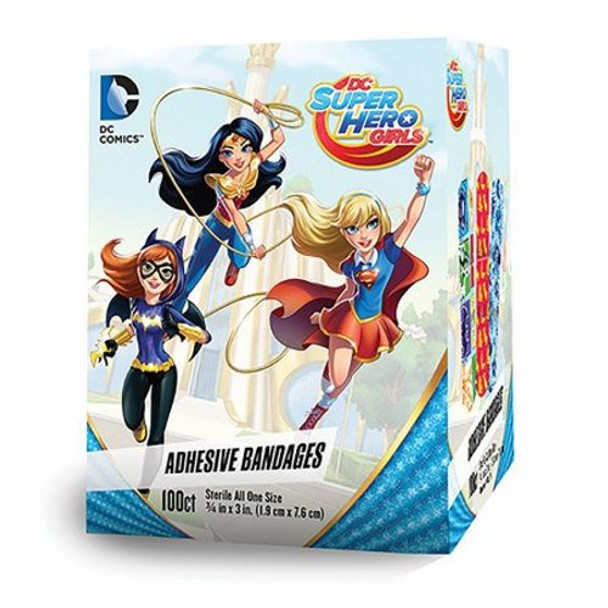 Adhesive Strip American White Cross Stat Strip 3/4 X 3 Inch Plastic Rectangle Kid Design (DC Super Kid Design (DC Super Hero Girls) Case of 1200 By Dukal