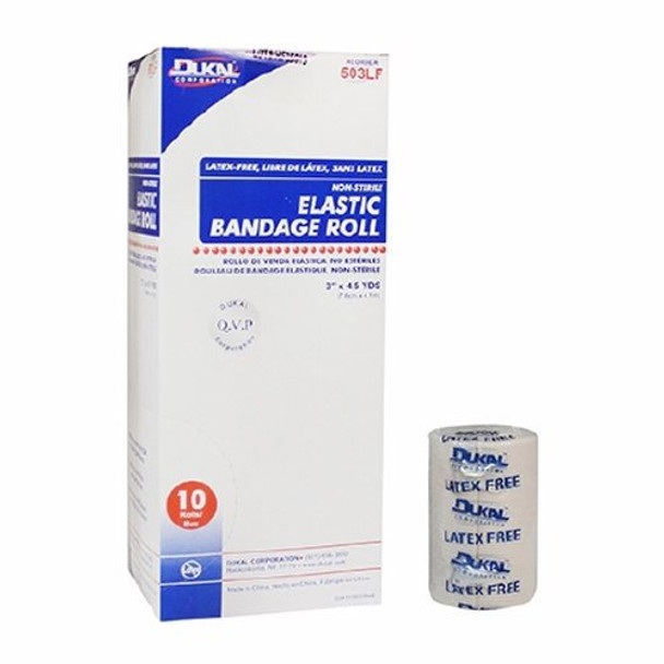 Elastic Bandage Dukal 3 Inch X 4-1/2 Yard Standard Compression Clip Detached Closure Tan NonSterile 1 Roll By Dukal
