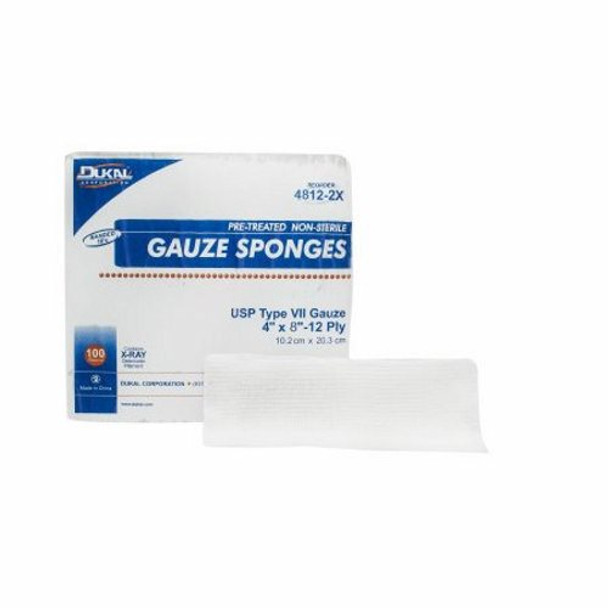 USP Type VII X-Ray Detectable Gauze Sponge Dukal Cotton 12-Ply 4 X 8 Inch Rectangle NonSterile 100 Count By Dukal USP Type VII X-Ray Detectable Gauze Sponge Dukal Cotton 12-Ply 4 X 8 Inch Rectangle NonSterile 100 Count By Dukal