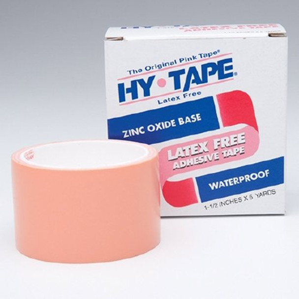 Medical Tape Hy-Tape Waterproof Zinc Oxide-Based Adhesive 1-1/2 Inch X 5 Yard Pink NonSterile Case of 36 By Hy-Tape