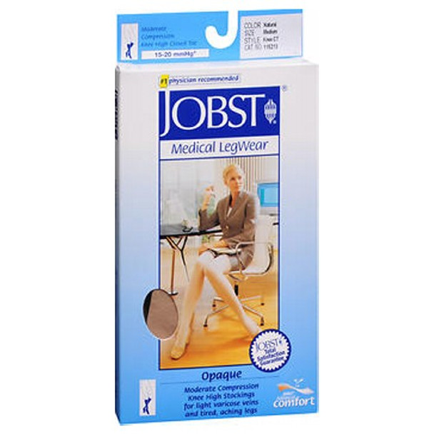 Jobst Opaque Compression Stockings 15-20 Closed Toe Knee Highs Silky Beige Medium each By Jobst