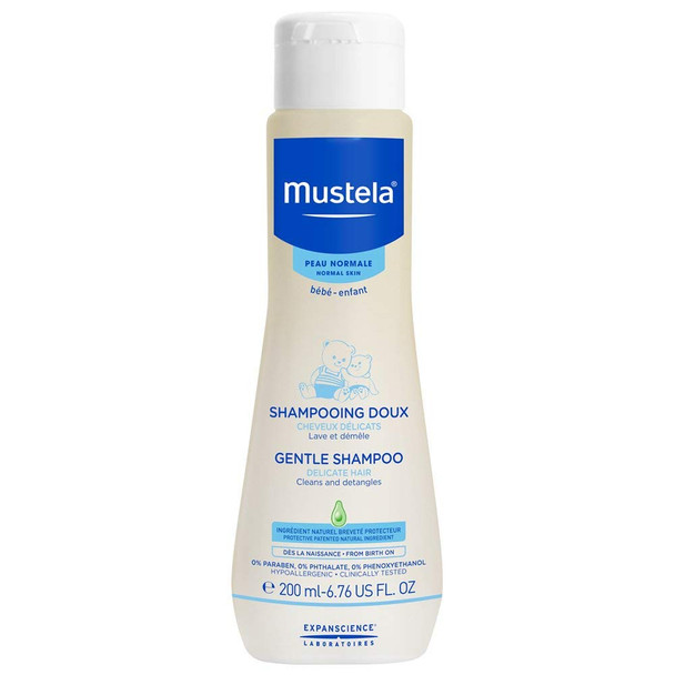 Mustela Baby Gentle Shampoo - For Delicate Hair - with Natural Avocado - Tear-Free & Biodegradable Formula - Various Sizes