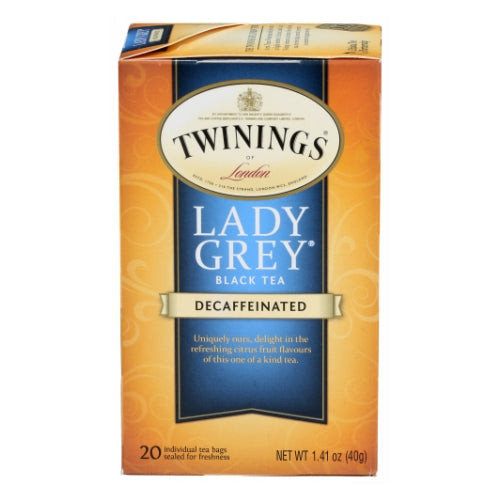 Decaffeinated Lady Grey Black Tea 20 Bags (Case of 6) By Twinings Tea