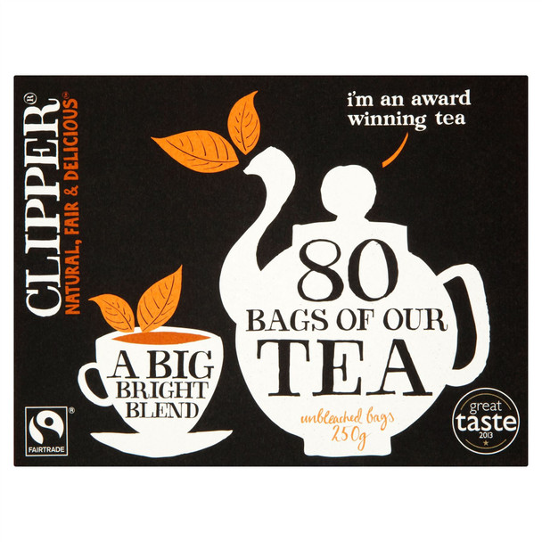 Clipper Fairtrade 80 Bags of Our Tea Unbleached Bags 250g