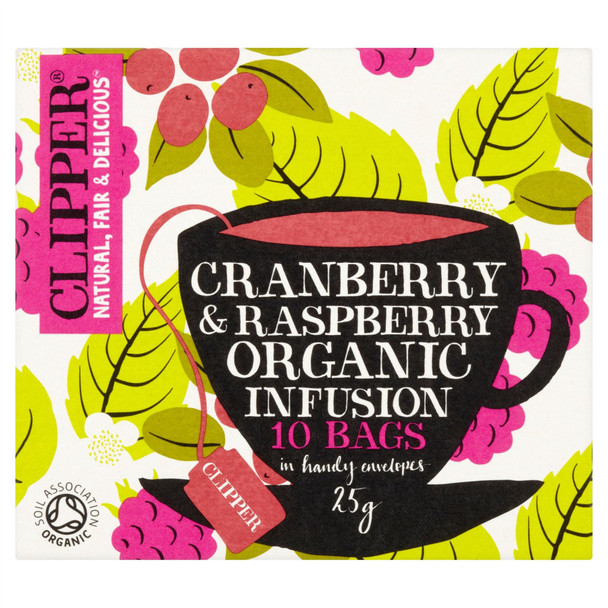 Clipper Cranberry & Raspberry Organic Infusion 10 Bags 25g