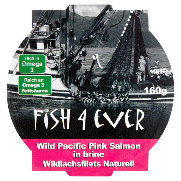 Fish 4 Ever Wild Pacific Pink Salmon in Brine 160g