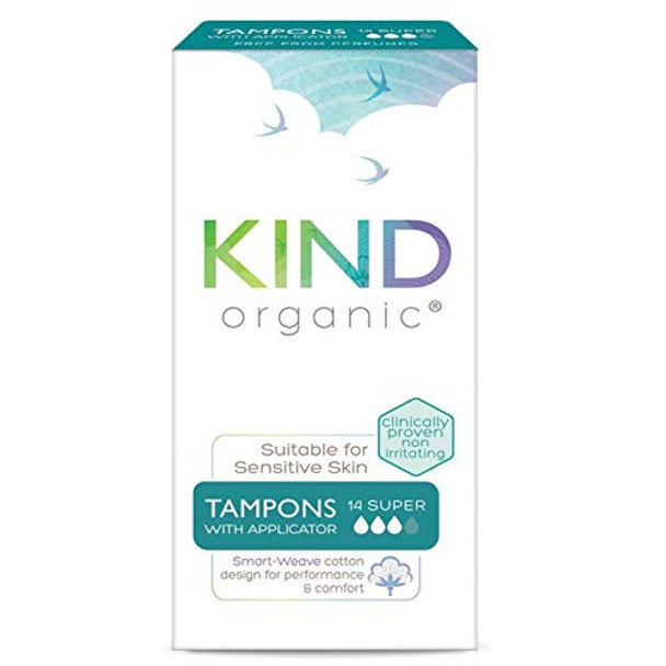 Kind Organic Super Tampons with Applicator 14 Per Pack