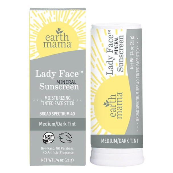 Face Sunscreen Stick SPF 40 Medium & Dark .74 Oz By Sunshine Nut Company