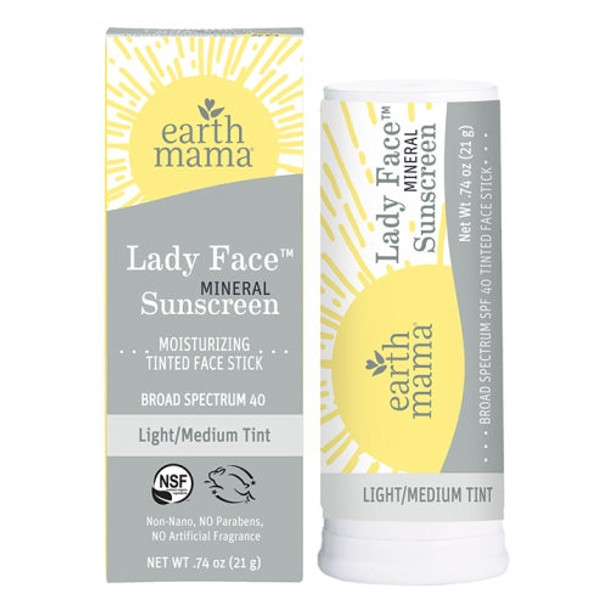 Face Sunscreen Stick SPF40 Light & Medium .74 Oz By Sunshine Nut Company