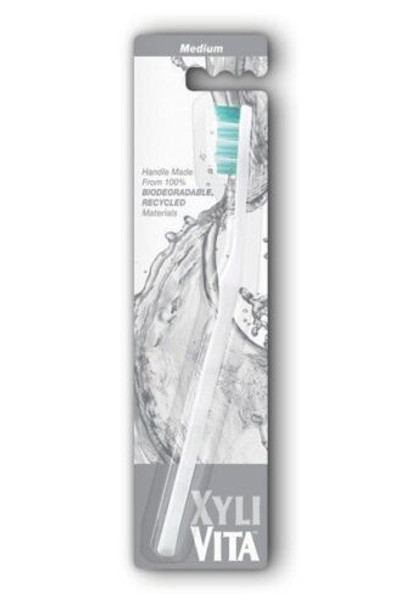 Frosted White Medium Toothbrush 1ea By Xylovita