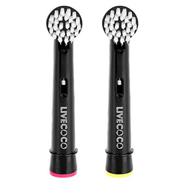 LiveCoco Recyclable Oral-B Compatible Toothbrush Heads with Soft Bristles 2 Pack