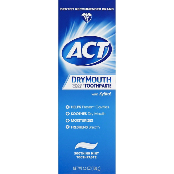 Act Dry Mouth Anti Cavity Tooth Paste 4.6 Oz By Act