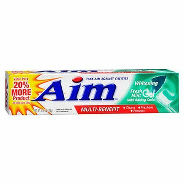 Aim Whitening Anticavity Fluoride Toothpaste Gel Fresh Mint 5.5 Oz By Aim