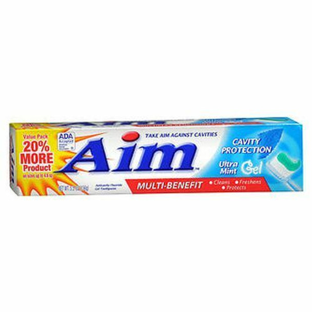 Aim Anticavity Fluoride Gel Toothpaste Ultra Mint 5.5 Oz By Aim