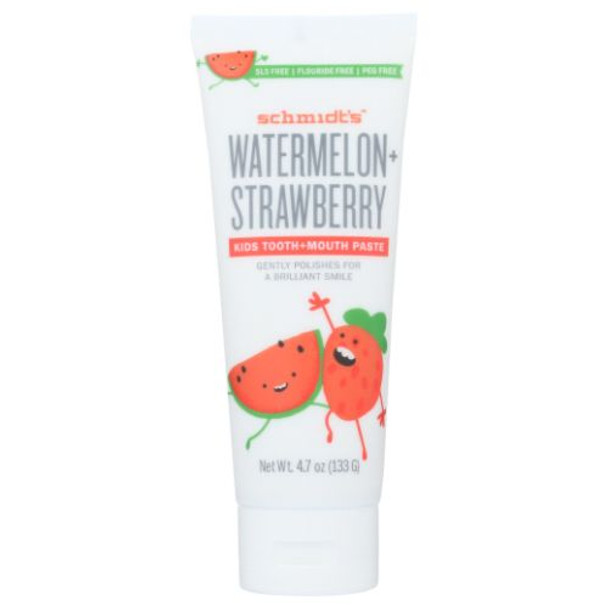 Watermelon Strawberry Lids Toothpaste 4.7 Oz By Schmidt's Deodorant