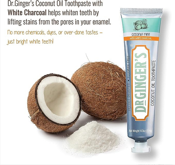 Coconut Oil Toothpaste 4 Oz By Dr.Ginger's