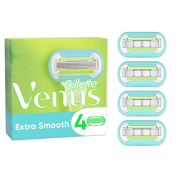 Gillette Venus Extra Smooth Razor Blades for Women, Pack of 4 Refill Blades