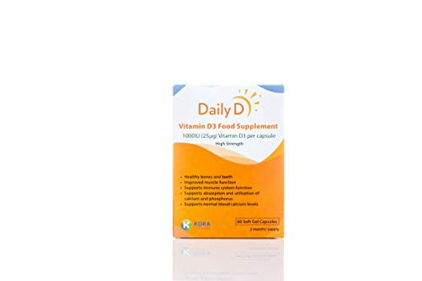 K Kora Healthcare Daily D Daily D Capsules 1000Iu 60