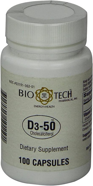 Vitamin D-3 100 Caps By Bio-TechPharmacal